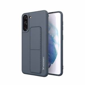 Wozinsky Kickstand Case silikona maciņš ar statīvu Samsung Galaxy S21+ 5G tumši zils
