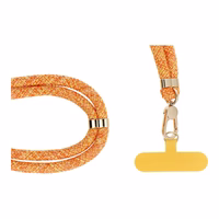 SWING (8mm) Tālruņa siksniņa, Tālruņa kulons ar regulējamu garumu / auklas garums 165cm (maks. 82.5cm cilpā) / uz pleca vai kakla - oranža-balta