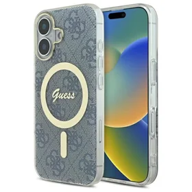 Guess IML 4G MagSafe viedtālruņa apvalks iPhone 16 - zils