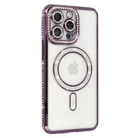 Bling Magsafe viedtālruņa apvalks iPhone 15 Pro violets