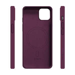 Etteri Silicone Mag maciņš iPhone 14 6,1 collu, tumšā ķiršu krāsā
