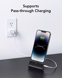 Внешний аккумулятор Veger PlugOn (W0558P) PD QC3.0 2,4A 20W 5000 mAh со встроенным коннектором Lightning чёрный