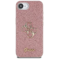 Guess Fixed Glitter Big 4G viedtālruņa apvalks iPhone 16e - rozā