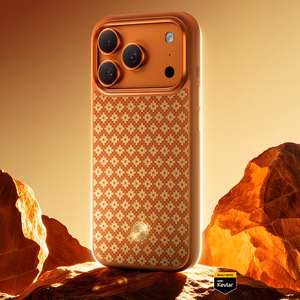 Benks Magnetic Armor Pro Armor Grid Kevlar maciņš ar metāla rāmi 600D (C.K.FL.AP.GD.F070) Iphone 17 Pro Max, oranžs