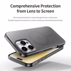 Rock Matte sērijas magnētiskais viedtālruņa apvalks Iphone 16 Pro Max melns