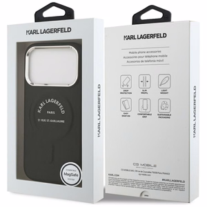 Karl Lagerfeld Karl RSG Logo Magnētiskais viedtālruņa apvalks iPhone 17 Pro - Melns