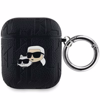 Karl Lagerfeld KLA2PGKCPK AirPods 1/2 maciņš melns Monogram Karl & Choupette Head