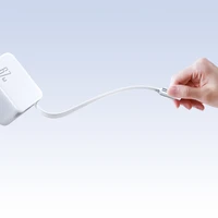 Joyroom JR-TCL06 67W GaN sienas lādētājs ar iebūvētu izbīdāmu USB-C kabeli - balts