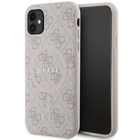 Guess GUHMN61G4GFRP iPhone 11 6.1" / Xr rozā/rozā cietais apvalks 4G kolekcija ādas metāla logotips Magnētiskais