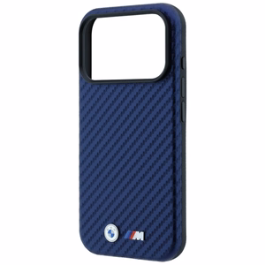 BMW M Carbon Metal Logo MagSafe maciņš modelim iPhone 17 Pro / 18 Pro – tumši zils