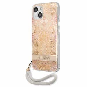 Guess GUHCP13SHFLSD iPhone 13 mini 5.4" золотой/золотой жёсткий чехол Flower Strap