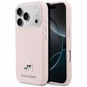 Karl Lagerfeld maciņš iPhone 17 Pro Max 6,9", HC MAGSAFE PU FW ar K&C galvas emblēmu, rozā