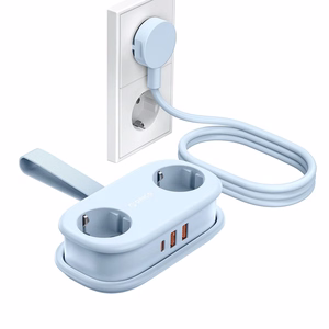 Orico AP3 20W GaN 5in1 strāvas sadalītājs 2x AC + 2x USB-A + 1x USB-C - zils