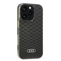 Audi IML Izšuvuma raksts Magnētiskais iPhone 16 Pro 6.3" melns/melns cietais apvalks AU-IMLMIP16P-Q5/D3-BK