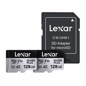 Lexar High-Performance Silver Plus microSDXC 2x128GB atmiņas karšu komplekts + adapteris