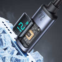 Joyroom Prism Series A16 Lightning / USB-A kabelis 2,4A 1,2 m ar LED displeju - melns