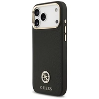 Guess Graudains Strass Logotips Magnētiskais viedtālruņa apvalks iPhone 17 Pro Max - melns