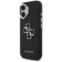 Guess Grained Big 4G Classic Logo viedtālruņa apvalks iPhone 17 - melns