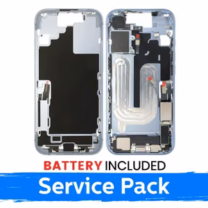 Mid-Frame Housing Apple iPhone 17 Back Housing + Battery / Mist Blue / (Service Pack)