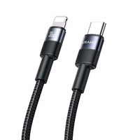 USAMS Kabelis USB-C uz Lightning 30W 1,2m melns SJ729USBSG01 (US-SJ729) (tuba)