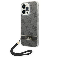 Guess GUOHCP14LH4STK iPhone 14 Pro 6.1 "melns / melns cietais apvalks 4G druka Siksna