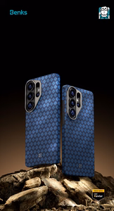 Benks Magnetic Armor Air Grid Kevlar maciņš metāla rāmis 600D A048 priekš Samsung Galaxy S26 zils