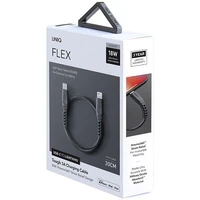 Uniq Flex USB-C / Lightning 18W neilona kabelis 30 cm - pelēks