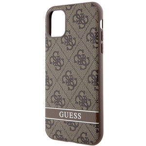 Guess GUHCN61P4SNW iPhone 11 / Xr brūns cietais viedtālruņa apvalks 4G Stripe