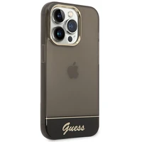 Guess GUHCP14LHGCOK iPhone 14 Pro 6.1 melns / melns kietais viedtālruņa apvalks caurspīdīgs