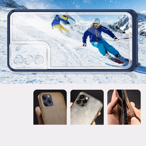 Caurspīdīgs 3in1 viedtālruņa apvalks Samsung Galaxy S21 + 5G (S21 Plus 5G) rāmja gēla vāks zils