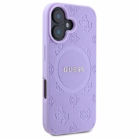 Guess Saffiano peonijas klasiskā logotipa magnētiskais viedtālruņa apvalks iPhone 16 - violeta