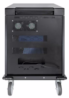 Manhattan Laptop Charging Cart/Trolley via AC Adapter (EU) 32-bay, Install device's AC Adapter (power cables) into unit, Suitable for ALL laptops (to 15.6"), iPads, MacBooks, Chromebooks, other USB-C devices, Bays 380x30x280mm, Cabinet, Lockable