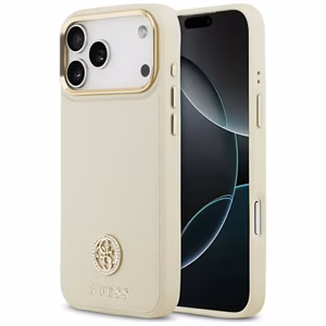 Guess Grained Strass Logo MagSafe case for iPhone 17 Pro Max - beige