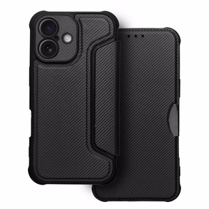 RAZOR grāmatas tipa viedtālruņa apvalks IPHONE 16 Plus melns