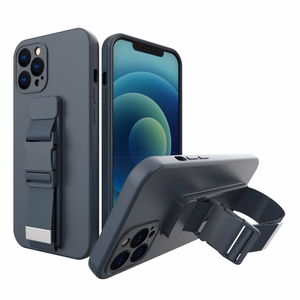 Rope Case Silikona apvalks ar auklu un maku Xiaomi Poco M4 Pro 5G - tumši zils