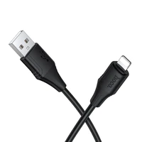 Silikona kabelis USB-A uz Lightning HOCO 2,4A 1 m X124 melns