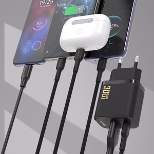 Dudao A27TCEU PD 30W GaN USB-A USB-C Wall Lādētājs with USB-C Kabelis - Melns