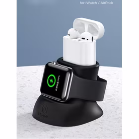 Phone Maciņš USAMS "ZJ051" Melns 2in1 (priekš iWatch / AirPods chargers) Silicone Melns