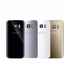Aizmugurējais vāciņš saderīgs ar Samsung G930F S7 / melns / (ar kameras lēcu) HQ