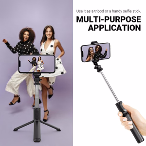 Crong SelfieGo Lite kompakta Bluetooth pašbildes nūja un statīvs, melna