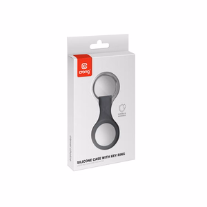 Crong Silicone vāciņš ierīcei Apple AirTag 1 / 2, ar atslēgu gredzenu, melns