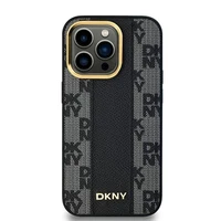 DKNY Ādas rūtainais magnētiskais apvalks iPhone 13 Pro / 13 - melns