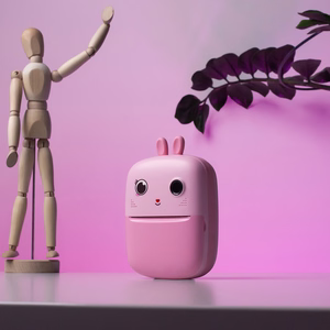 Mini termoprinteris bērniem ar fotoaparātu un videokameru - rozā