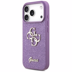 Guess Fiksēts Mirdzošs Liels 4G viedtālruņa apvalks iPhone 17 Pro - violeta