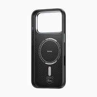 Benks magnētiskais Armor Pro Kevlar viedtālruņa apvalks ar metāla rāmi 600D (A069) Iphone 17 Pro melns (ar kameras vadības pogu)