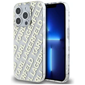 Karl Lagerfeld IML Fullover Logo viedtālruņa apvalks iPhone 15 Pro Max - zelts