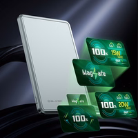 Blavec Portatīvais lādētājs 10000mAh BJ-03 Plāns 13,5mm - Type C - 22,5W magnētiskā Magsafe 3 in 1 (PBBJ03-MC10G) pelēka