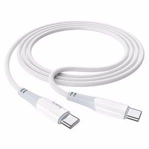Kabelis USB-C uz USB-C Hoco 3A 60W 1 m X70 zilais