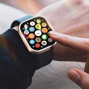 Rūdīta stikla korpuss Dux Ducis Hamo Apple Watch 44mm rozā krāsā