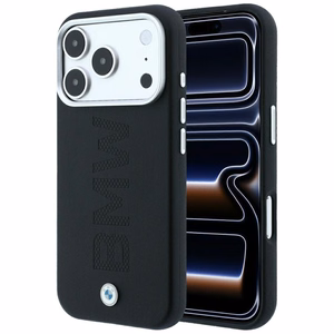BMW Sign Deboss Quilted Metal Logo MagSafe maciņš modelim iPhone 18 Pro Max – tumši pelēks